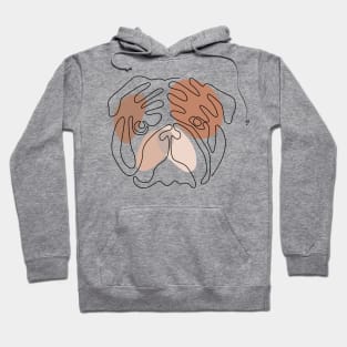 Modern One line Abstract English Bulldog Hoodie